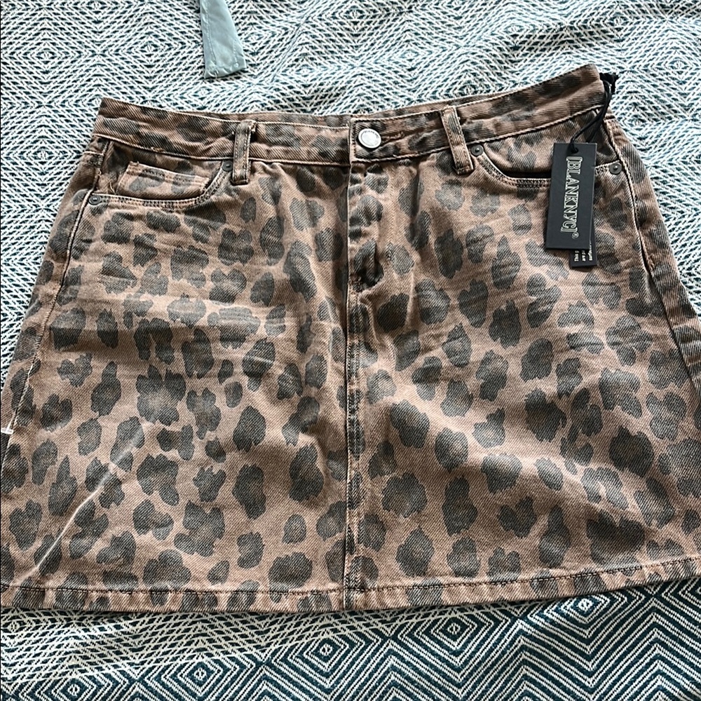 Blank NYC Tan Cheetah Mini Skirt Brand New!